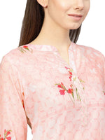 Thumbnail for Ahalyaa Printed Floral Muslin Straight Kurta For Women