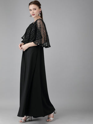Ahalyaa Women Cap Style Long Dress