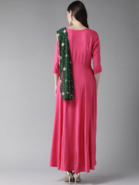Thumbnail for Ahalyaa Women's Dark Pink Gown