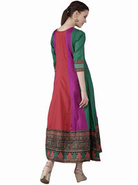 Thumbnail for Ahalyaa Women Multicoloured Colourblocked Panalled Maxi Dress