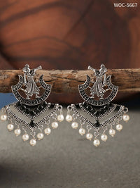 Thumbnail for Mominos Fashion Johar Kamal Silver Barrat Earrings