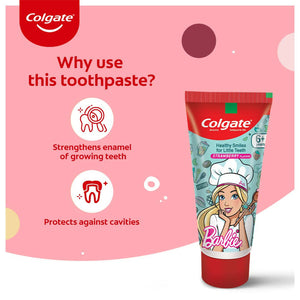 Colgate Kid's Barbie Anticavity Toothpaste - Strawberry Flavor - Distacart
