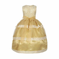 Thumbnail for Asmaani Baby Girl's Off White Colour Satin A-Line Maxi Full Length Dress (AS-DRESS_22111) - Distacart