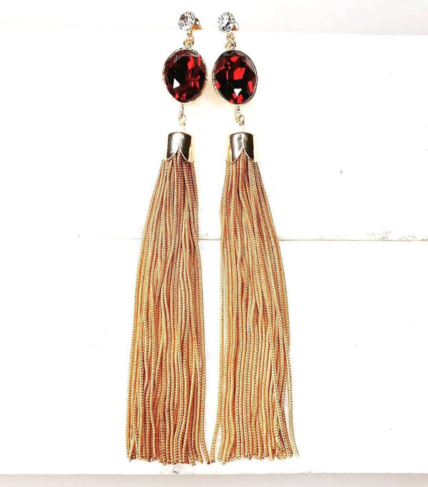 Bling Accessories Swarovski Siam Garnet Red Earrings - Distacart