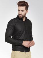 Thumbnail for Jainish Men's Cotton Solid Black Formal Shirt's ( SF 361Black ) - Distacart