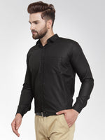Thumbnail for Jainish Men's Cotton Solid Black Formal Shirt's ( SF 361Black ) - Distacart