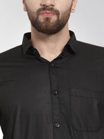 Thumbnail for Jainish Men's Cotton Solid Black Formal Shirt's ( SF 361Black ) - Distacart