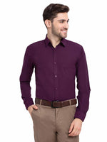 Thumbnail for Jainish Men's Cotton Solid Burgundy Purple Formal Shirt's ( SF 361Burgundy ) - Distacart