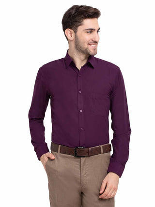 Jainish Men's Cotton Solid Burgundy Purple Formal Shirt's ( SF 361Burgundy ) - Distacart