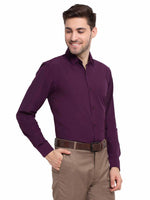 Thumbnail for Jainish Men's Cotton Solid Burgundy Purple Formal Shirt's ( SF 361Burgundy ) - Distacart