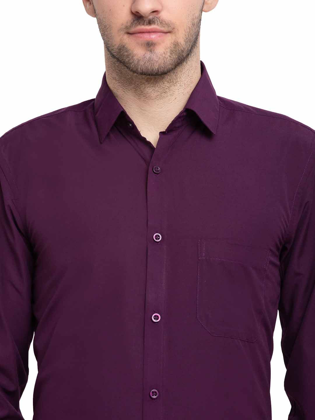 Jainish Men's Cotton Solid Burgundy Purple Formal Shirt's ( SF 361Burgundy ) - Distacart
