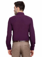 Thumbnail for Jainish Men's Cotton Solid Burgundy Purple Formal Shirt's ( SF 361Burgundy ) - Distacart