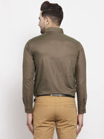 Thumbnail for Jainish Men's Cotton Solid Dark Brown Formal Shirt's ( SF 361Dark-Brown ) - Distacart