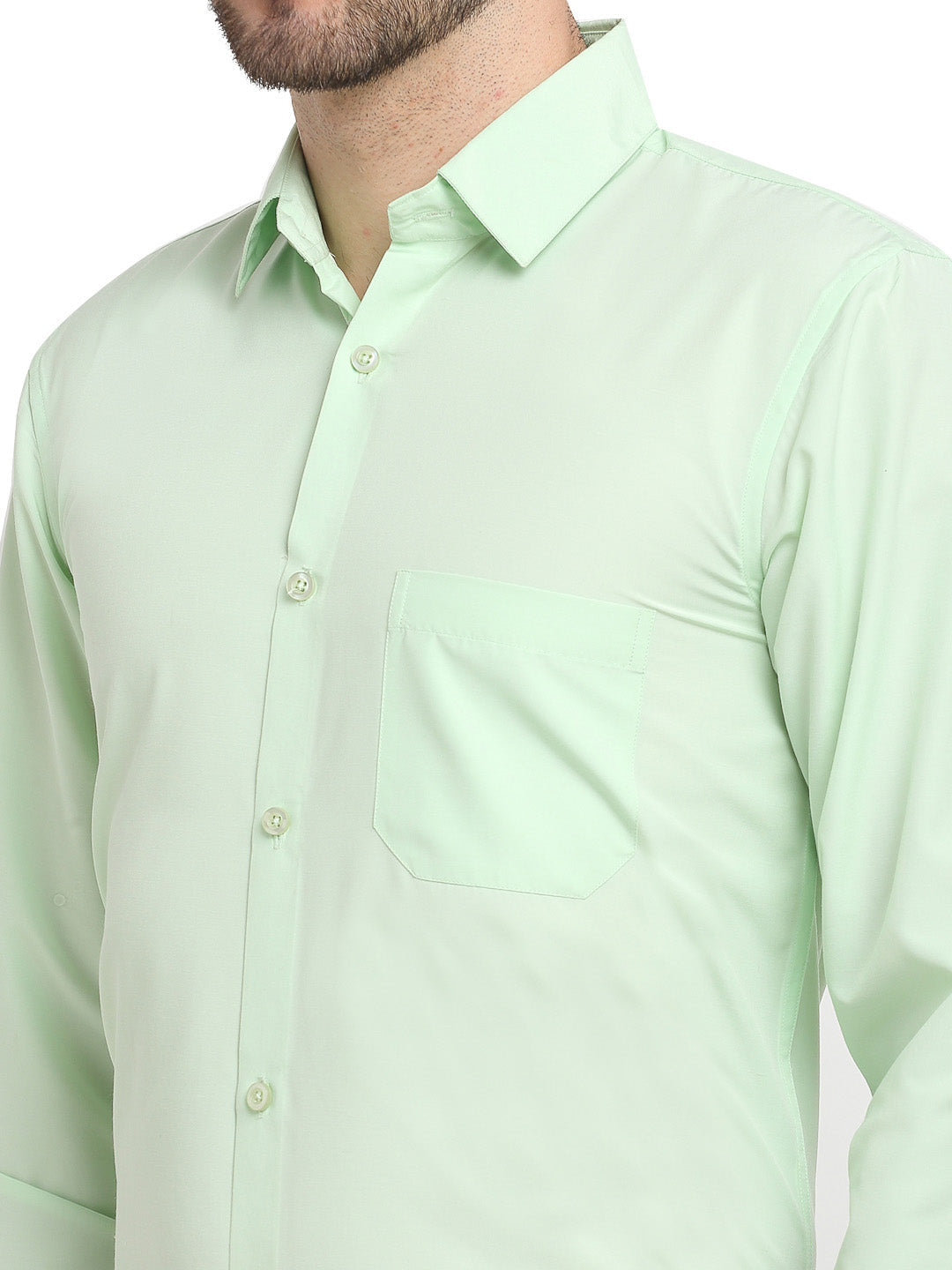 Jainish Men's Cotton Solid Light Green Formal Shirt's ( SF 361Light-Green ) - Distacart