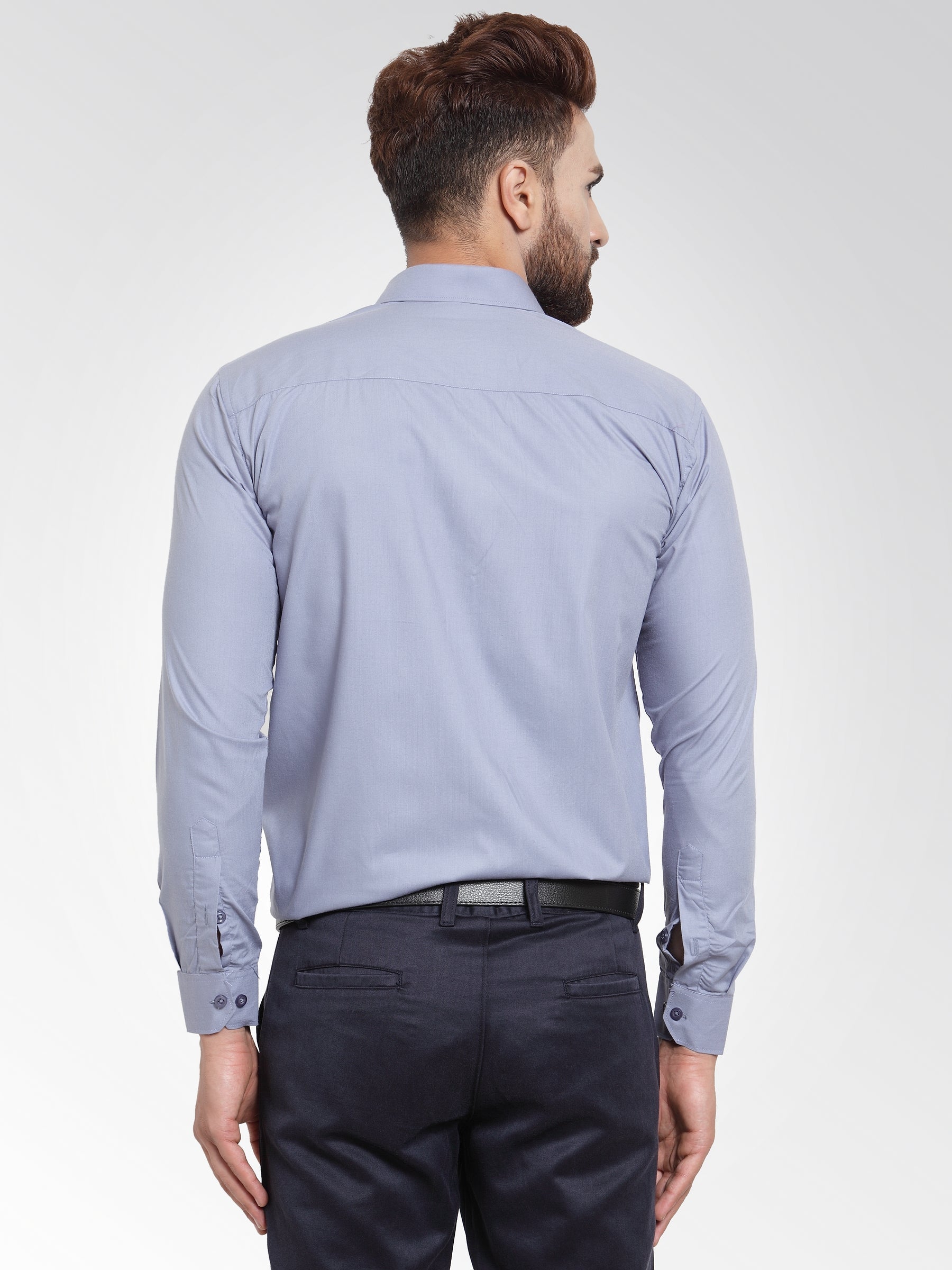 Jainish Men's Cotton Solid Light Grey Formal Shirt's ( SF 361Light-Grey ) - Distacart