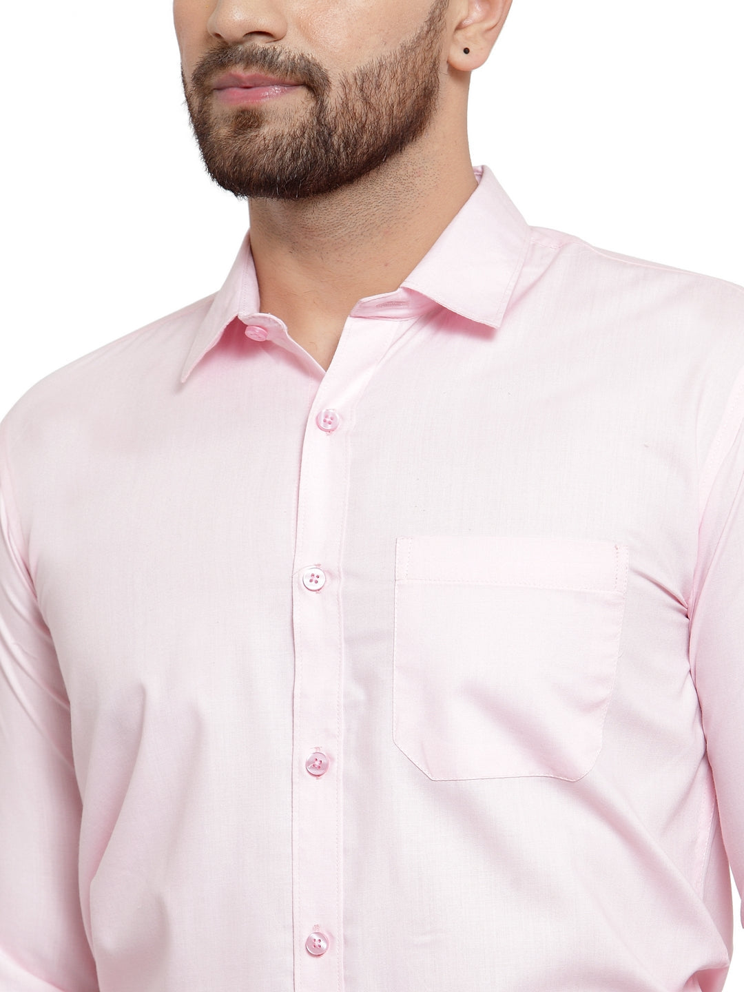 Jainish Men's Cotton Solid Light Pink Formal Shirt's ( SF 361Light-Pink ) - Distacart