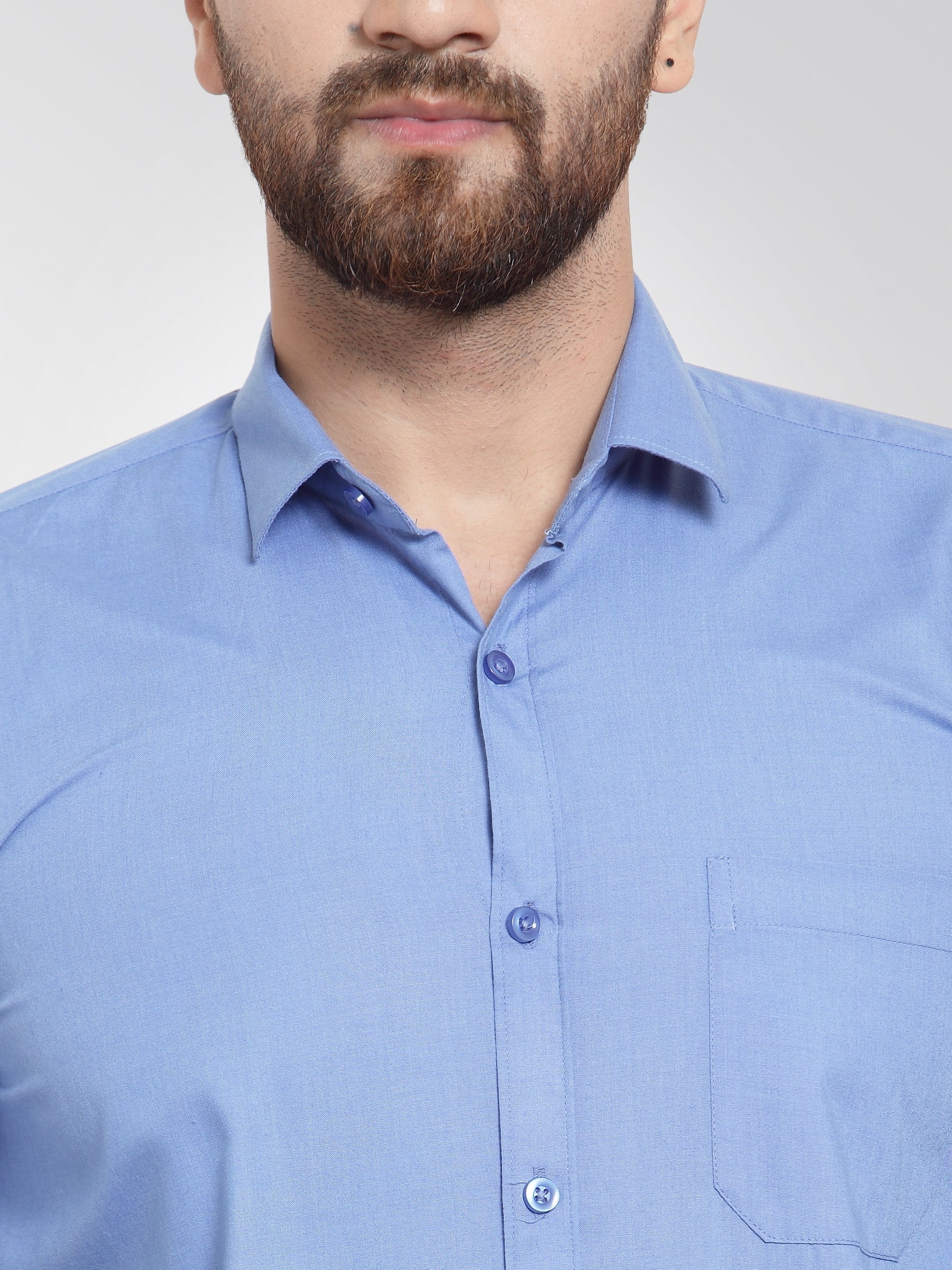 Jainish Men's Cotton Solid Light Blue Formal Shirt's ( SF 361Light-Blue ) - Distacart