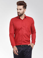 Thumbnail for Jainish Men's Cotton Solid Maroon Formal Shirt's ( SF 361Mehroon ) - Distacart