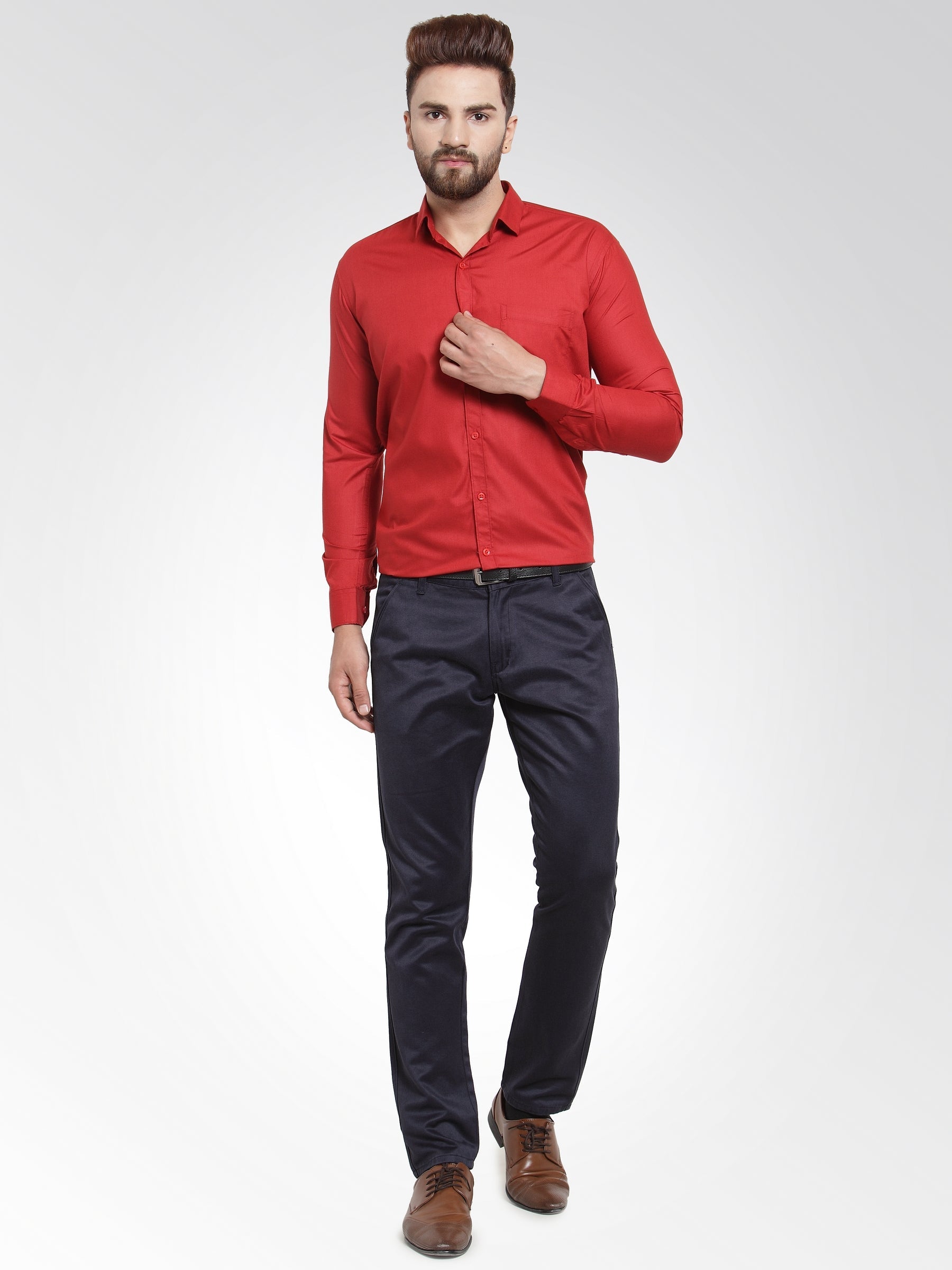 Jainish Men's Cotton Solid Maroon Formal Shirt's ( SF 361Mehroon ) - Distacart