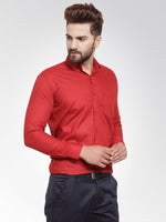 Thumbnail for Jainish Men's Cotton Solid Maroon Formal Shirt's ( SF 361Mehroon ) - Distacart