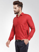 Thumbnail for Jainish Men's Cotton Solid Maroon Formal Shirt's ( SF 361Mehroon ) - Distacart
