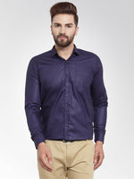Thumbnail for Jainish Men's Cotton Solid Navy Blue Formal Shirt's ( SF 361Navy ) - Distacart