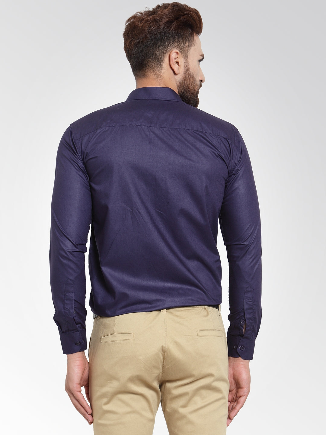Jainish Men's Cotton Solid Navy Blue Formal Shirt's ( SF 361Navy ) - Distacart