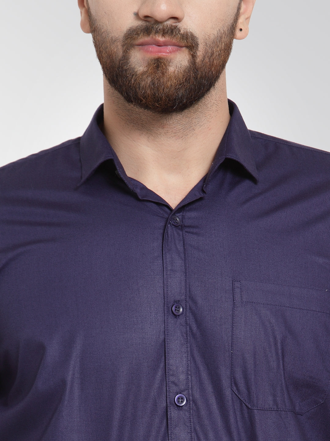 Jainish Men's Cotton Solid Navy Blue Formal Shirt's ( SF 361Navy ) - Distacart