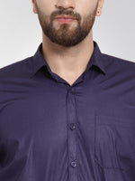 Thumbnail for Jainish Men's Cotton Solid Navy Blue Formal Shirt's ( SF 361Navy ) - Distacart