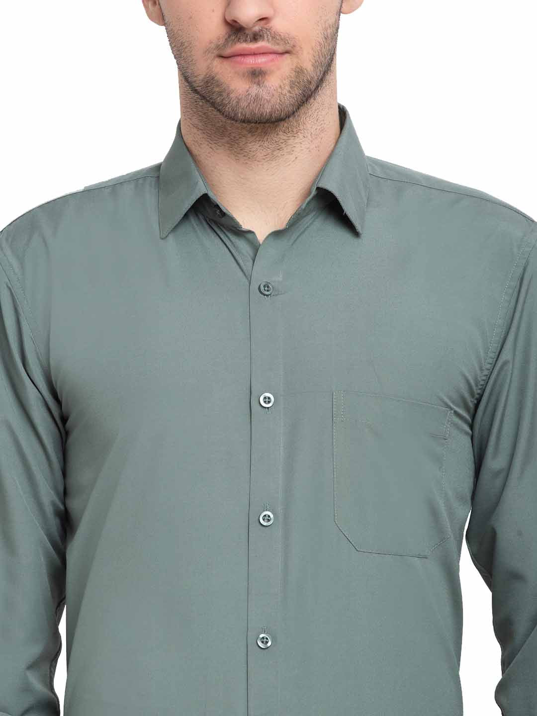 Jainish Men's Cotton Solid Pista Green Formal Shirt's ( SF 361Pista ) - Distacart