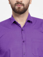 Thumbnail for Jainish Men's Cotton Solid Purple Formal Shirt's ( SF 361Purple ) - Distacart