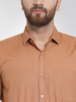 Thumbnail for Jainish Men's Cotton Solid Rust Orange Formal Shirt's ( SF 361Rust ) - Distacart