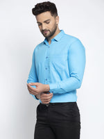 Thumbnail for Jainish Men's Cotton Solid Sky Blue Formal Shirt's ( SF 361Sky ) - Distacart