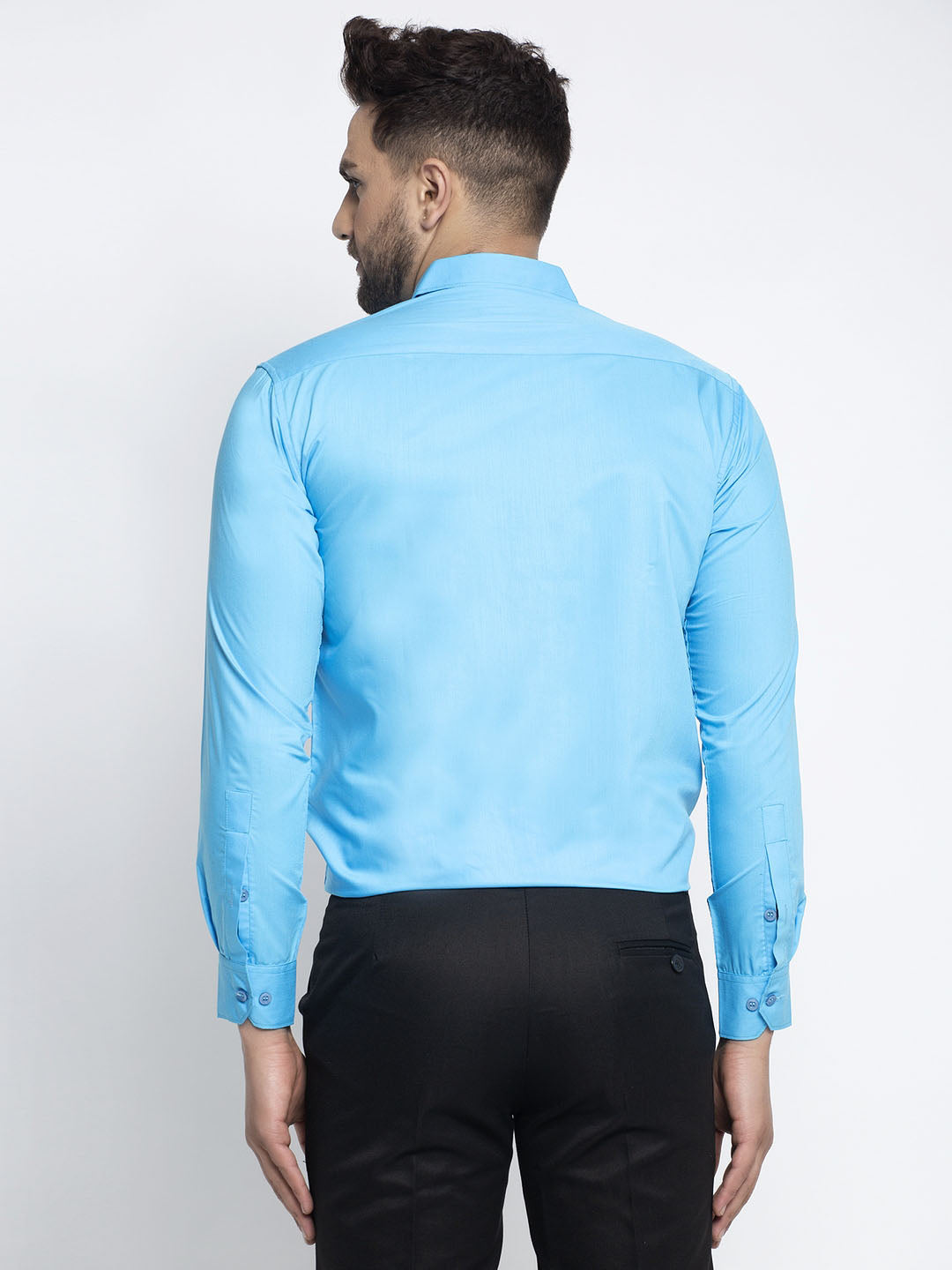 Jainish Men's Cotton Solid Sky Blue Formal Shirt's ( SF 361Sky ) - Distacart