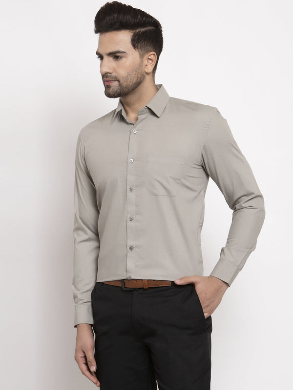 Jainish Men's Cotton Solid Steel Grey Formal Shirt's ( SF 361Steel-Grey ) - Distacart