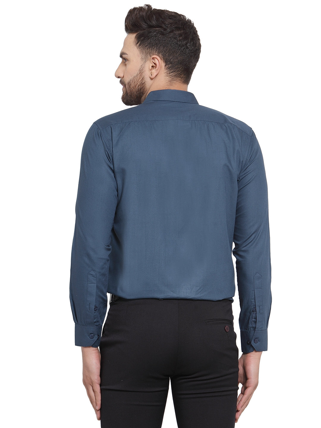 Jainish Men's Cotton Solid Teal Blue Formal Shirt's ( SF 361Teal ) - Distacart