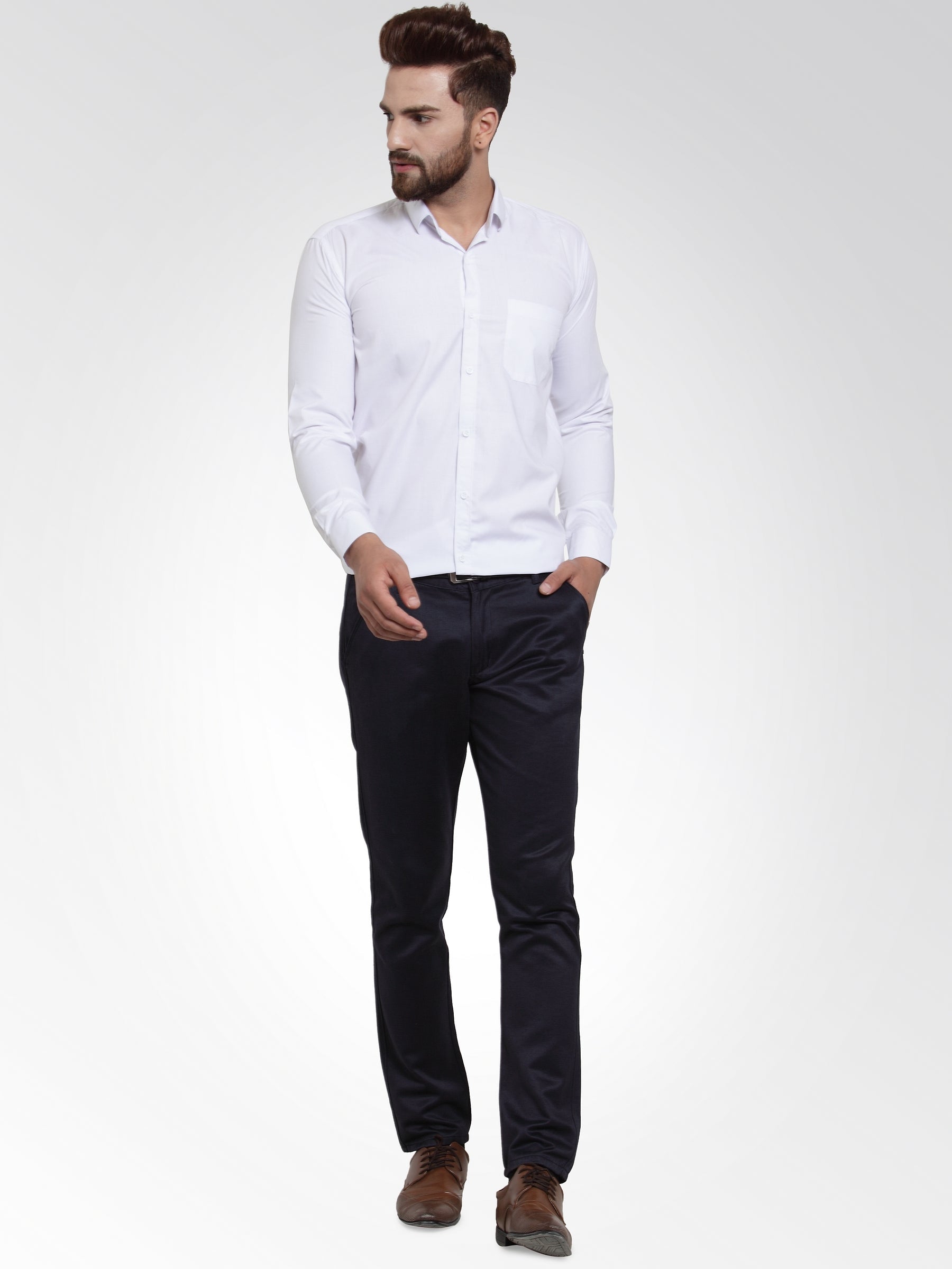 Jainish Men's Cotton Solid White Formal Shirt's ( SF 361White ) - Distacart