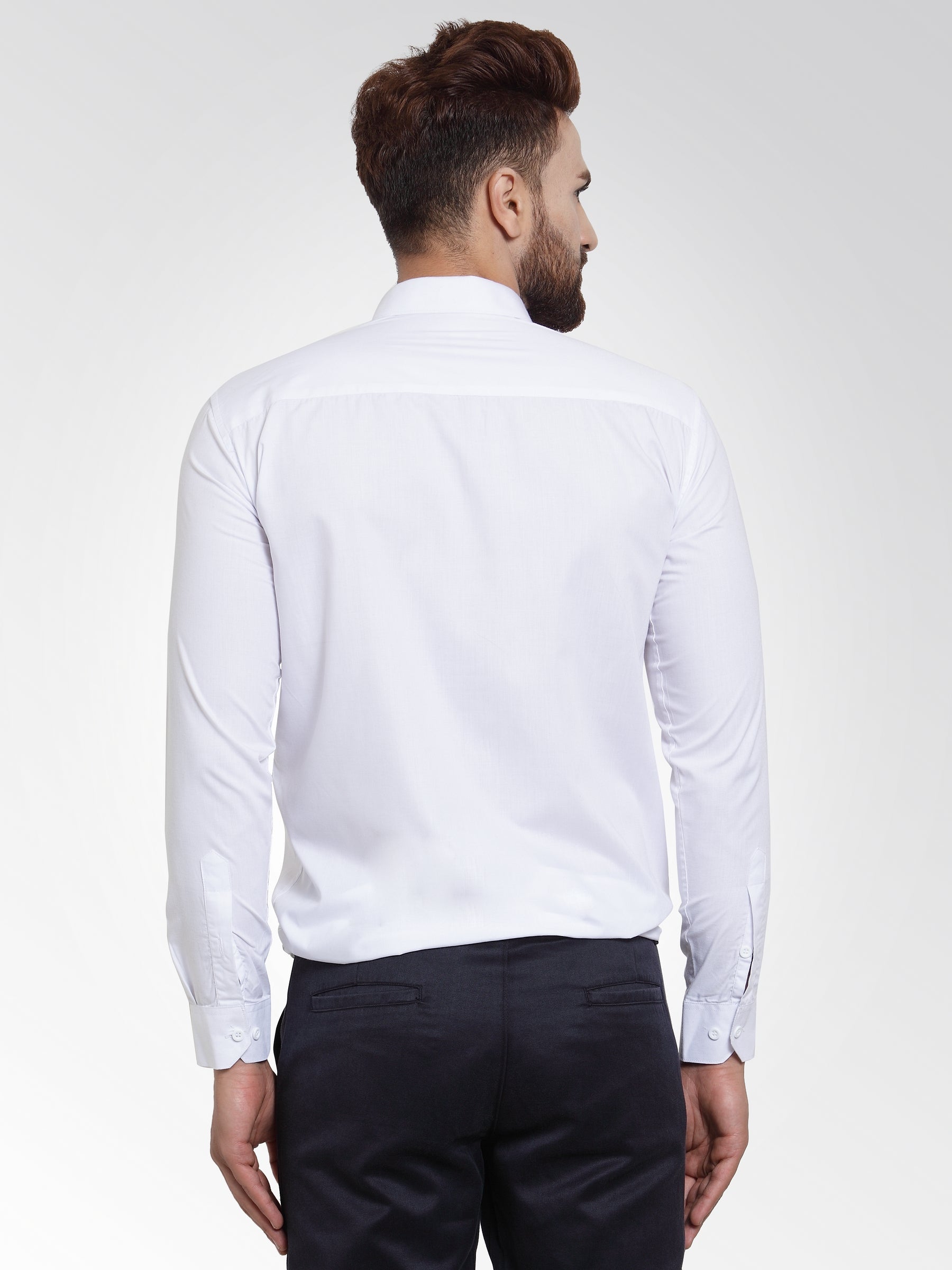 Jainish Men's Cotton Solid White Formal Shirt's ( SF 361White ) - Distacart