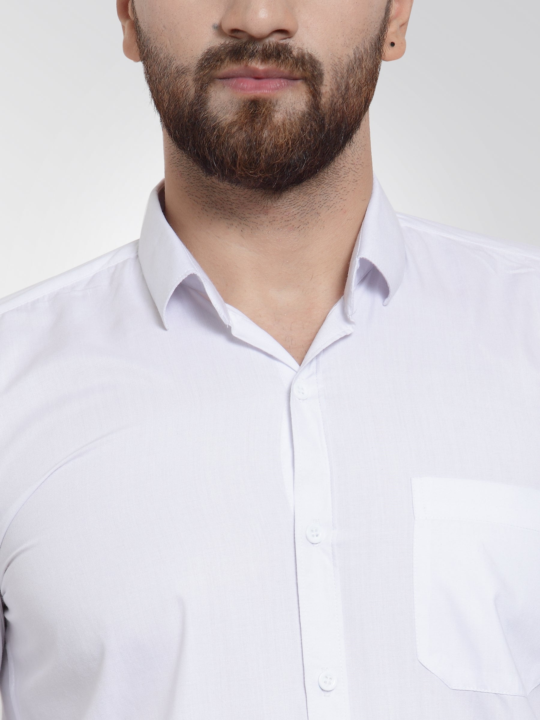 Jainish Men's Cotton Solid White Formal Shirt's ( SF 361White ) - Distacart