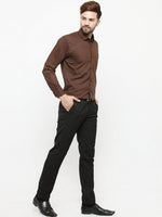 Thumbnail for Jainish Coffee Formal Shirt with black detailing ( SF 411Coffee ) - Distacart