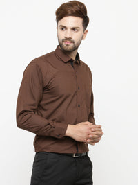 Thumbnail for Jainish Coffee Formal Shirt with black detailing ( SF 411Coffee ) - Distacart