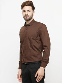 Thumbnail for Jainish Coffee Formal Shirt with black detailing ( SF 411Coffee ) - Distacart