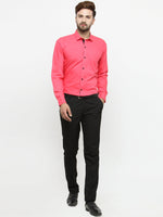 Thumbnail for Jainish Coral Red Formal Shirt with black detailing ( SF 411Coral ) - Distacart