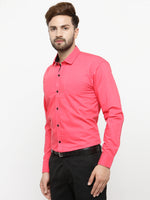 Thumbnail for Jainish Coral Red Formal Shirt with black detailing ( SF 411Coral ) - Distacart