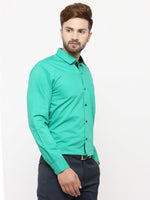 Thumbnail for Jainish Green Formal Shirt with black detailing ( SF 411Green ) - Distacart