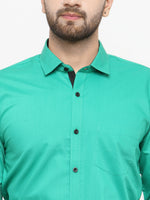 Thumbnail for Jainish Green Formal Shirt with black detailing ( SF 411Green ) - Distacart