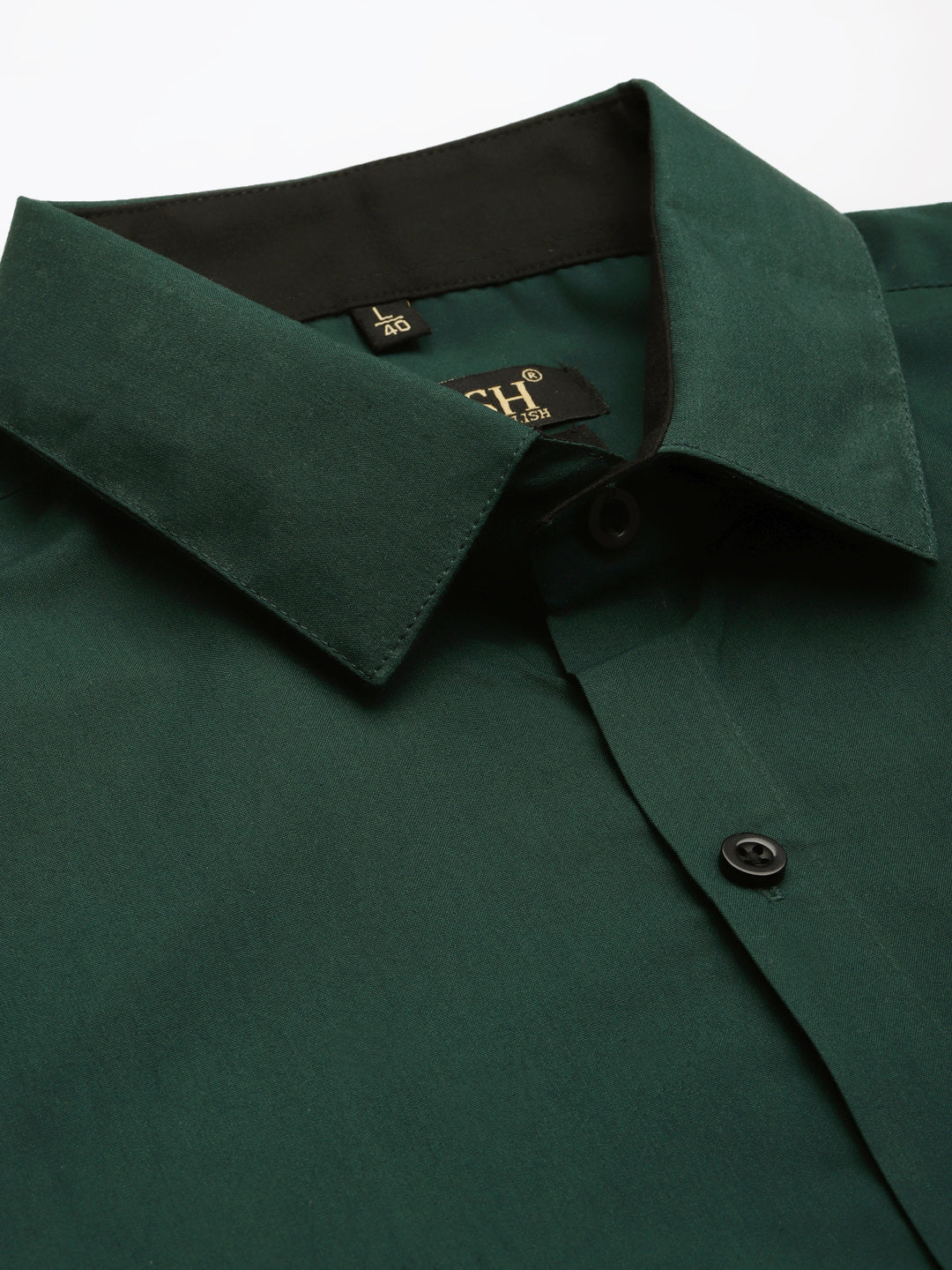 Jainish Olive Green Formal Shirt with black detailing ( SF 411Olive ) - Distacart
