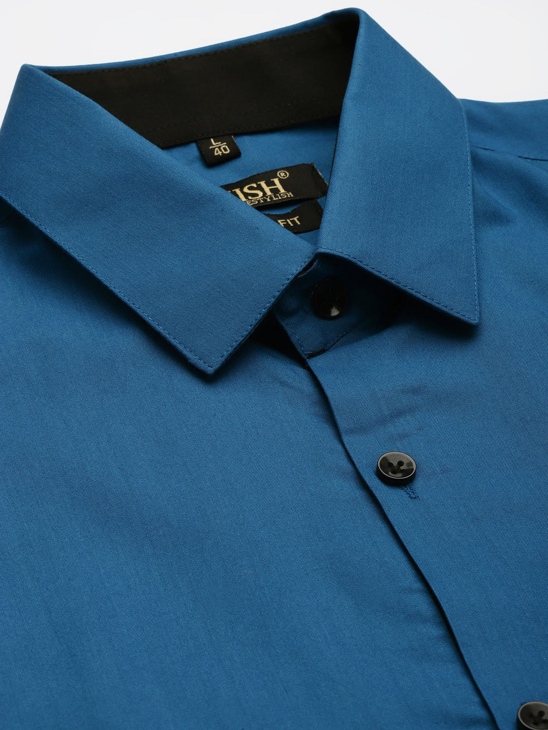 Jainish Pecock Green Formal Shirt with black detailing ( SF 411Peacock ) - Distacart