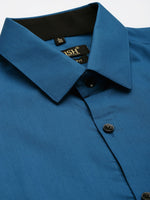 Thumbnail for Jainish Pecock Green Formal Shirt with black detailing ( SF 411Peacock ) - Distacart