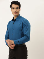 Thumbnail for Jainish Pecock Green Formal Shirt with black detailing ( SF 411Peacock ) - Distacart